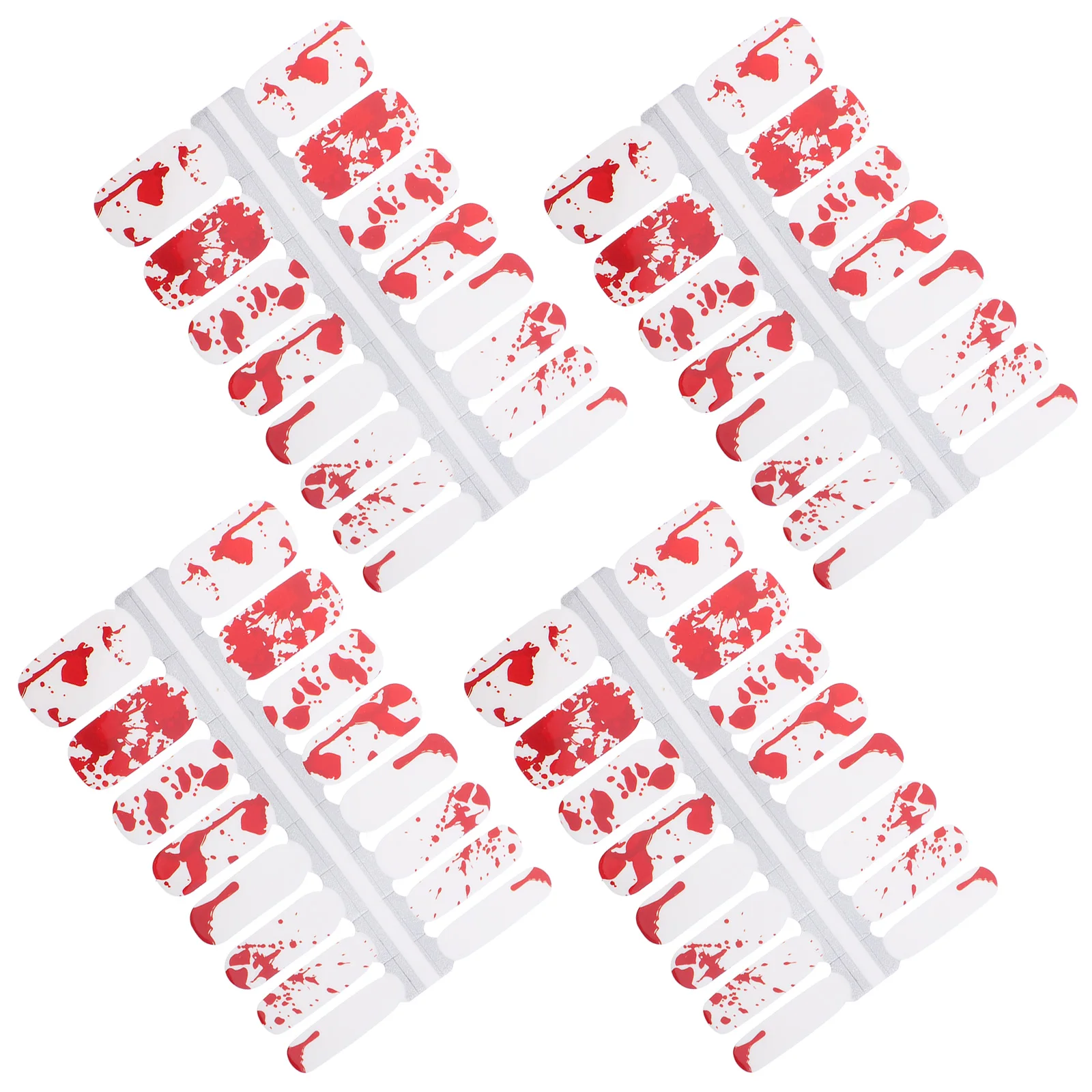 

4 Sets Nail Art Stickers Fake Nails French Manicure Toenail Fall Decals Halloween