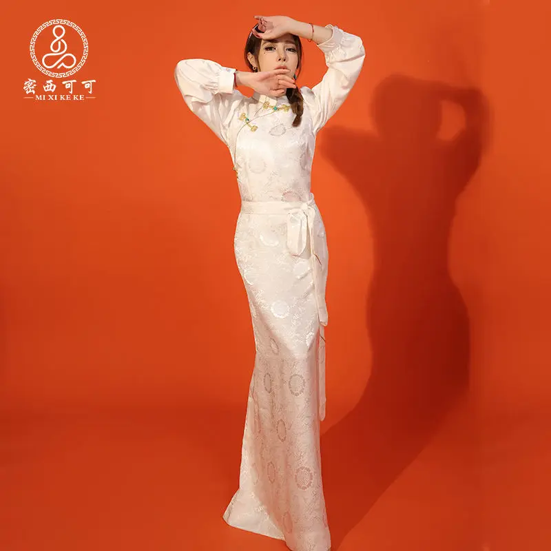 

Tibetan clothing women's Tibetan improved version of Lhasa clothing Bola bubble sleeve clothing