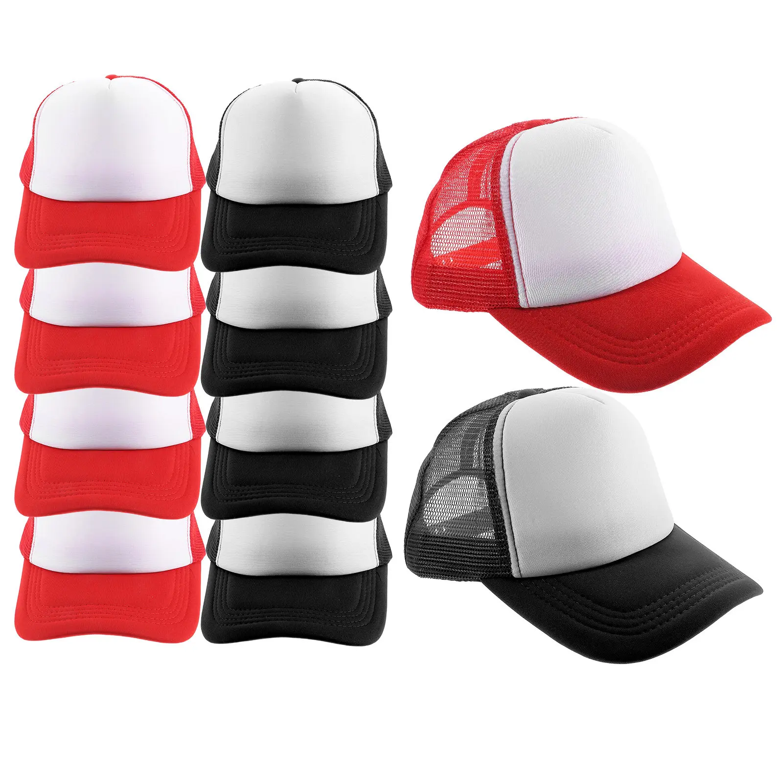 

10Pcs Sublimation Mesh Baseball Caps Blank Hats Lightweight Breathable DIY Heat Transfer Hats for Camping Hiking Outdoor Use