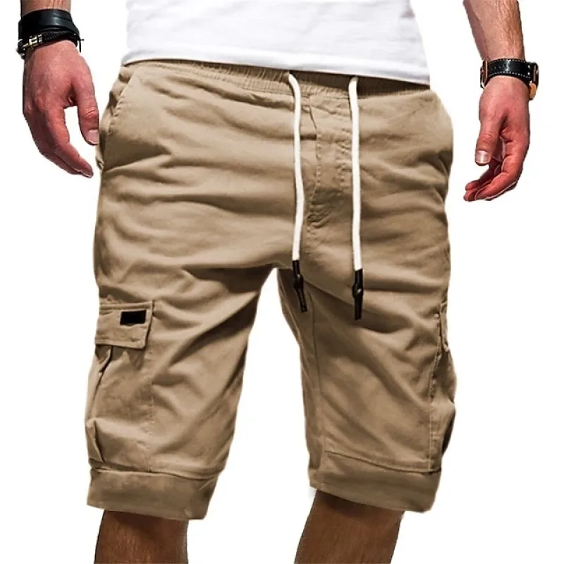 Pantalones cortos de Hip Hop para hombre, 100% algodón, informales, múltiples bolsillos, alta calidad, para correr, Verano