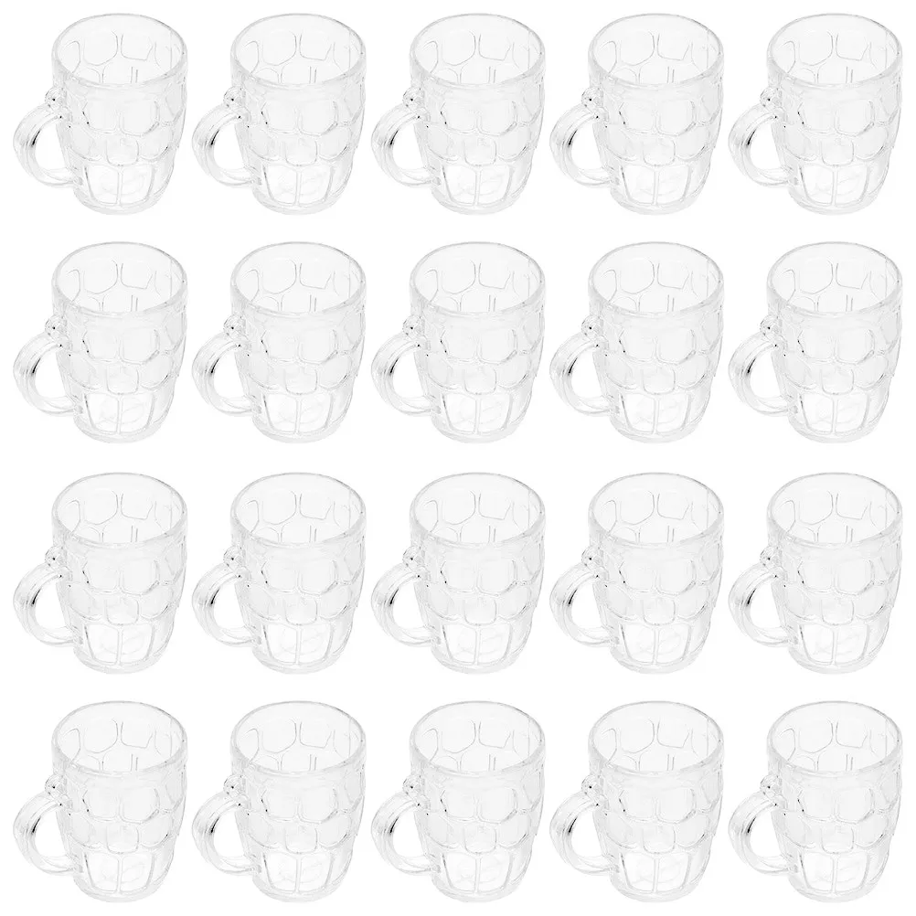 

24 миниатюрных пивных бокала из гладкого пластика, имитация чашек для декора, поделок, детских игр, искусственные пивные бокалы, украшения, миниатюрный декор