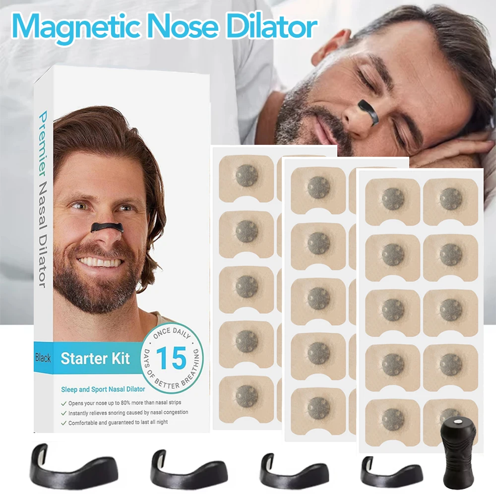 Magnetic Nasal Breathing Dilators Kits Sport Nasal Dilator Boost Oxygen Intake,Reduce Snoring,Breathing Refill Nose Clip