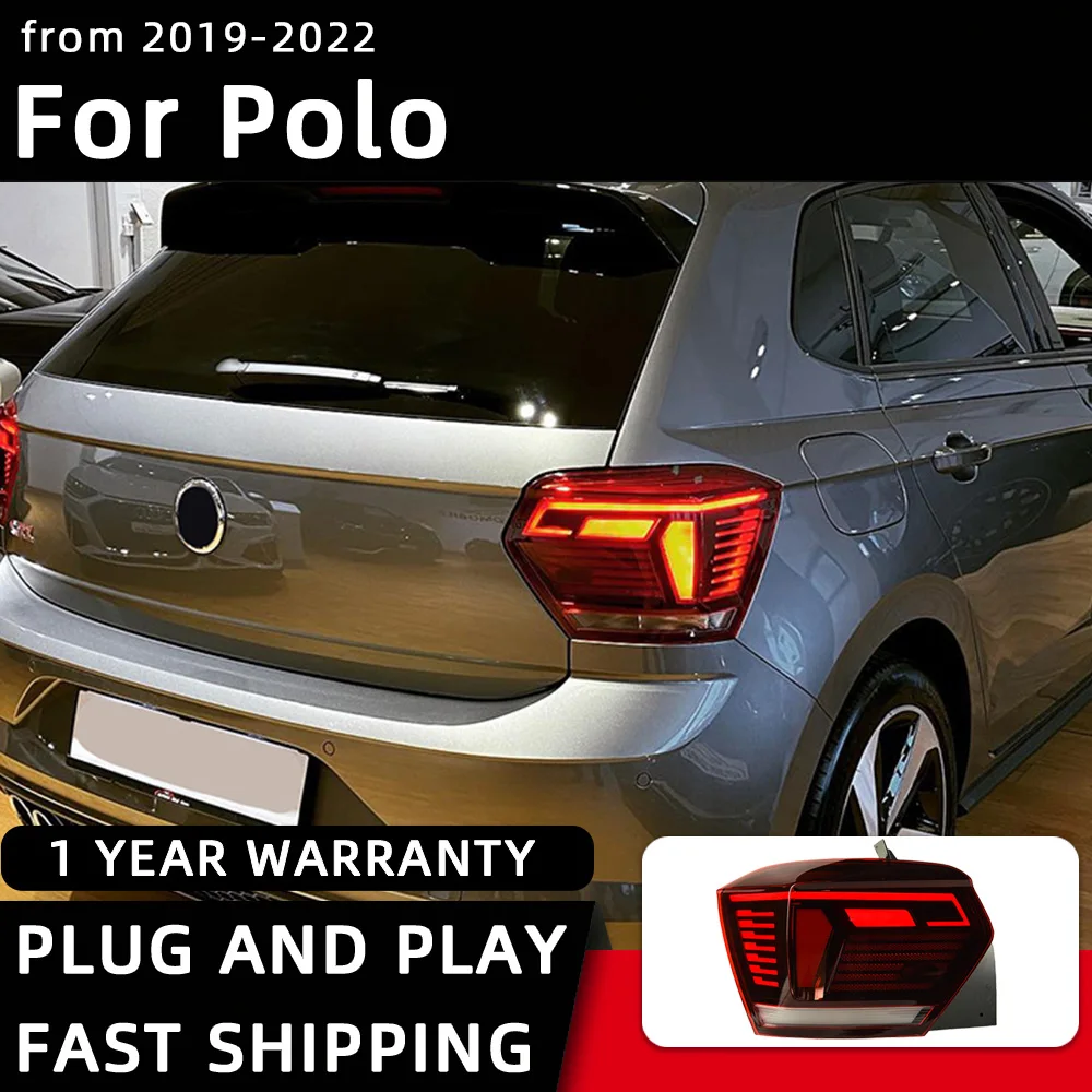 Car Styling Taillights for VW Polo LED Tail Light 2019-2023 New Polo Tail Lamp DRL Rear Turn Signal Automotive Accessories