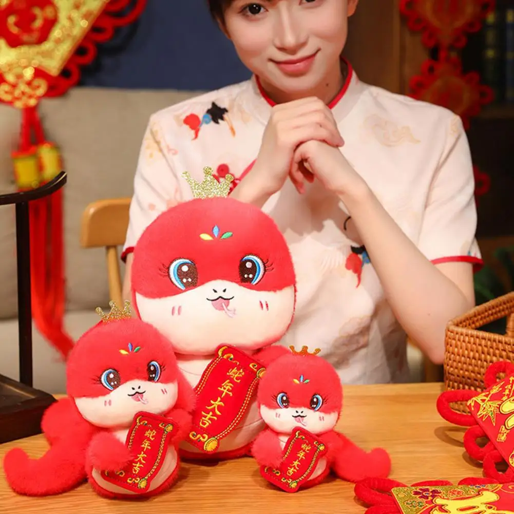 Year of Snake Collectible Chinese New Year Snake Plush Doll Set for Spring Festival Table Decoration Year of Snake Mascot