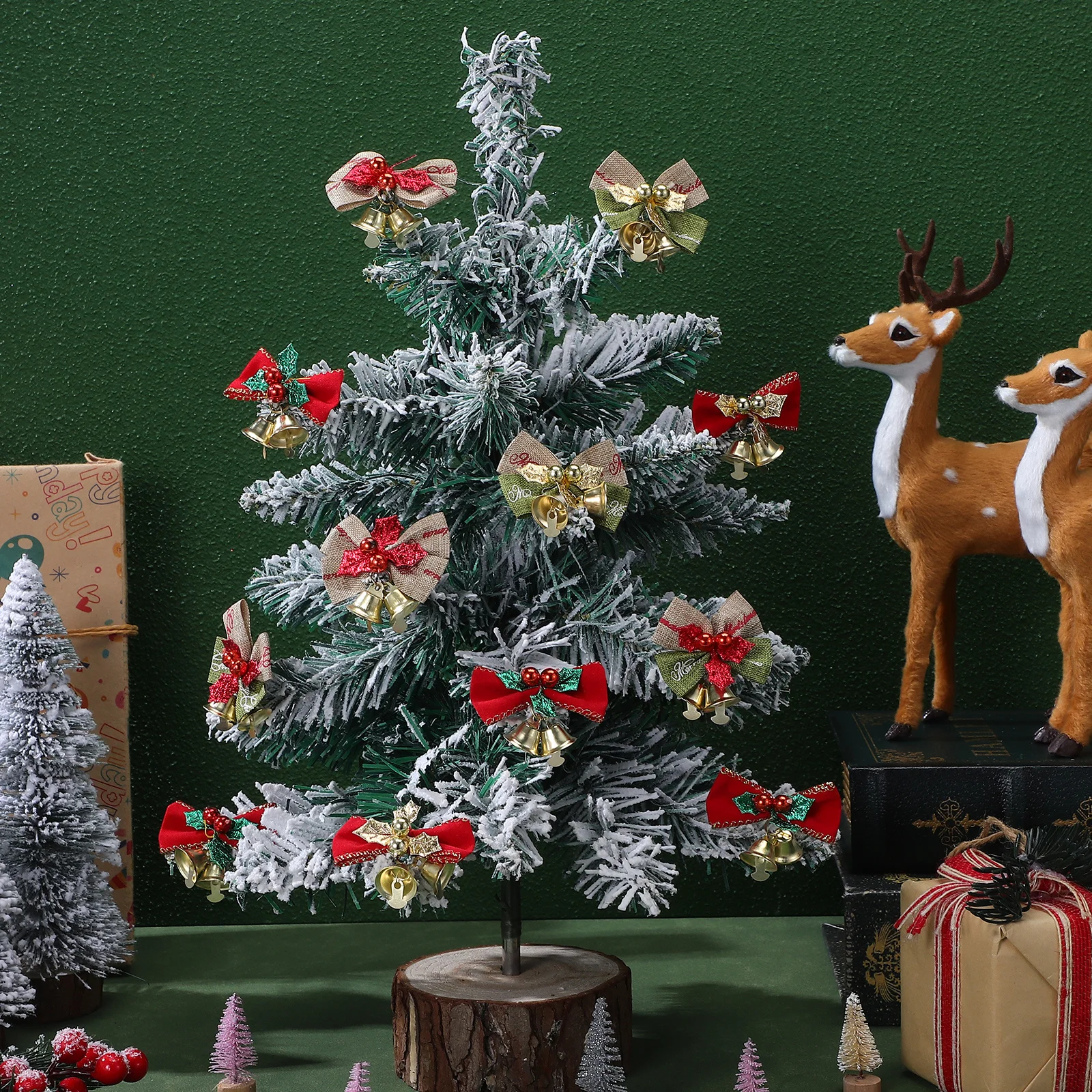 

25pcs Christmas Decor Mini Bell Pendants Xmas Tree Bell Diy Xmas Ornaments Holiday Home Decoration Hanging Bells