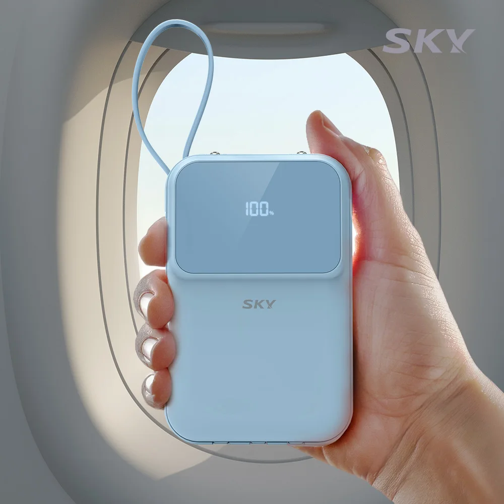 Sky Fill 5in1 22.5W 10000Mah Lcd مستوى الإشارة عالية السرعة السلكية/المتكاملة المحمولة المساعدة البطارية C نوع 8-Pin 5-Pin #6