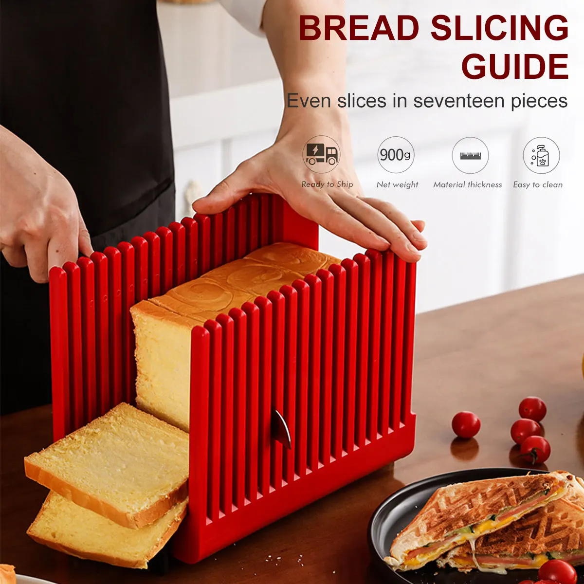 Toast Bread Slicer Foldable Bread Slicer for Homemade Bread Food Grade Plastic Loaf Sandwich Slice Cutter Uniform Cutting