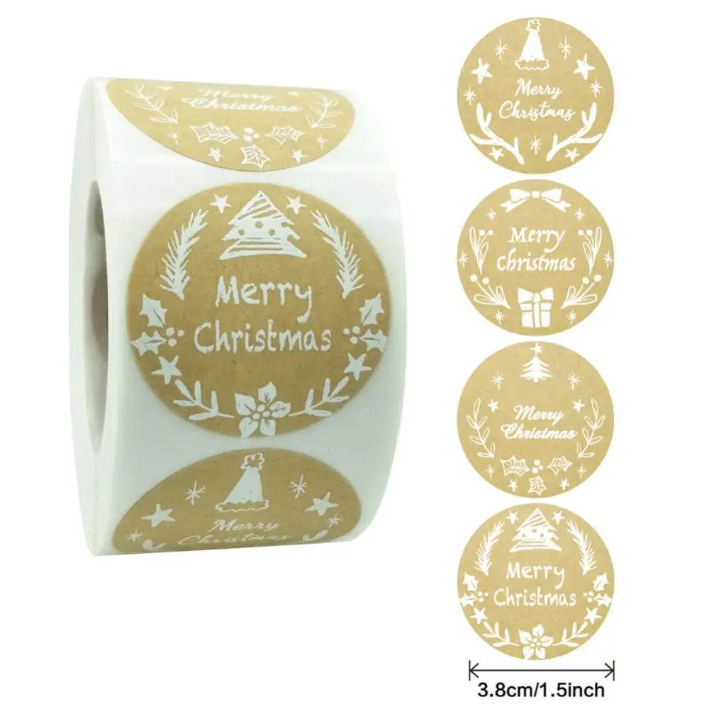 Sticker Labels Decorative Festive Premium In-demand Holiday -selling Premium Stickers Holiday Labels White Font Hot