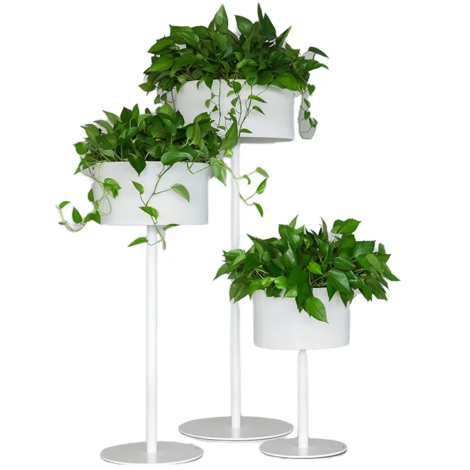

Iron Flower Rack Metal Plant Stand Display Modern Outdoor Tall Metal Indoor Plant Stand with Pot