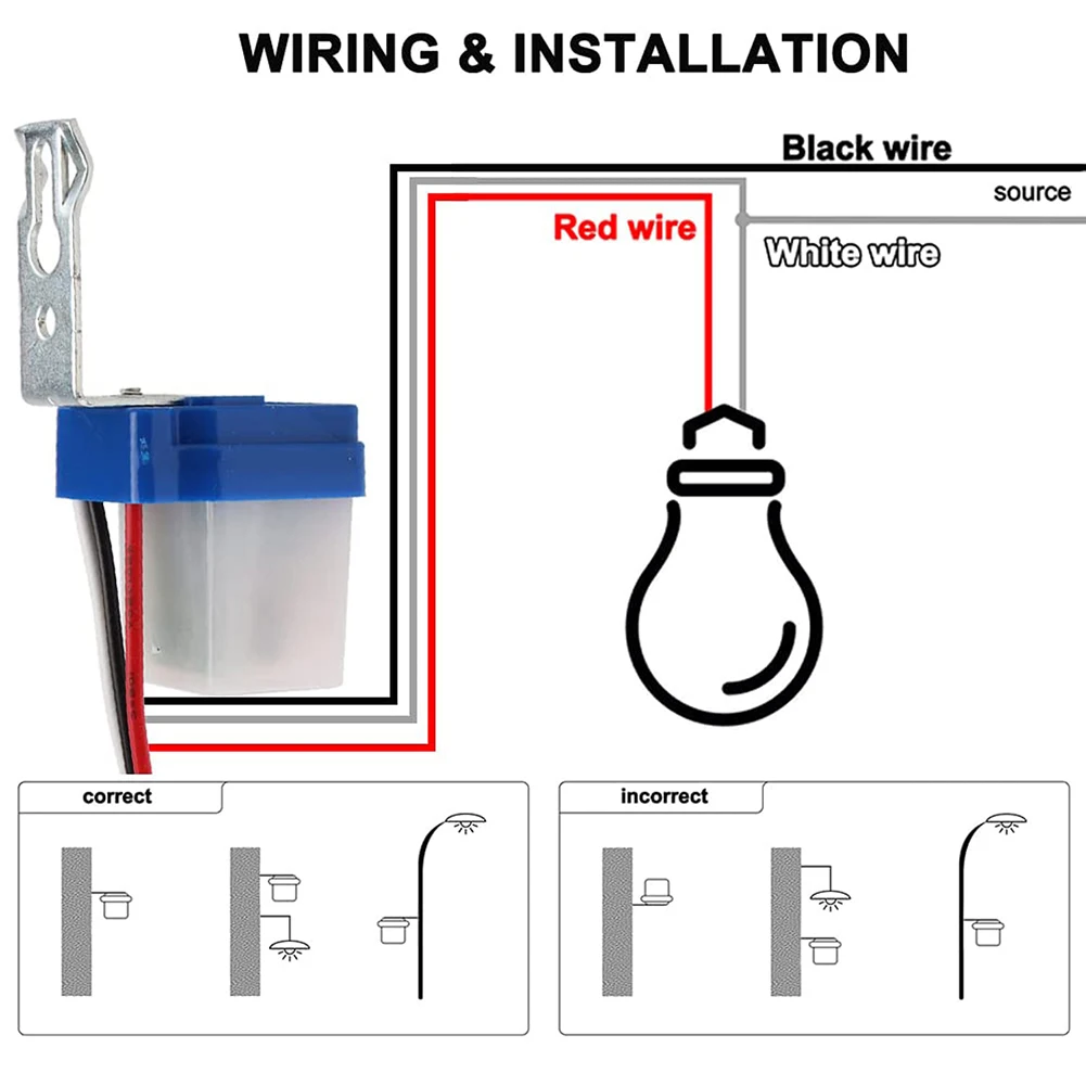 AC/DC 12V 24V 110V 220V 10A Automatic Auto On Off Photocell Street Light Switch 50-60Hz 10A Photo Control Photoswitch Sensor