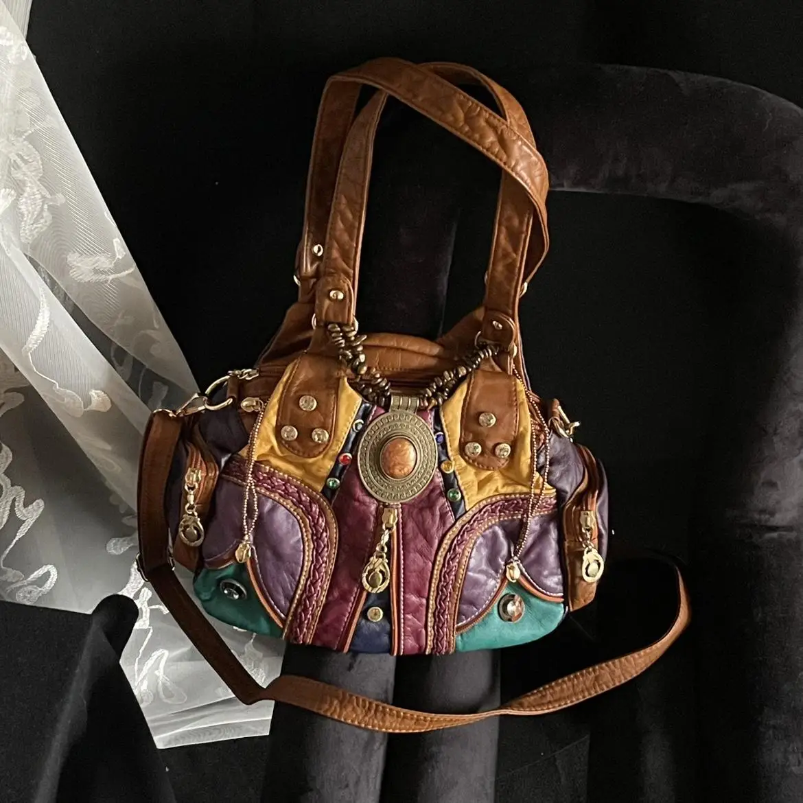 

Original Niche Design of New High Quality Retro Tote Bag Female Style Spicy Girl Soft Leather Cross-body Shoulder Underarm Bag