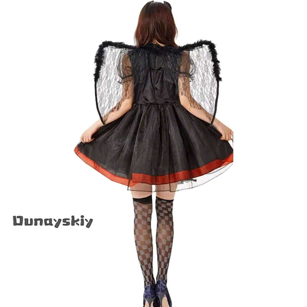 Halloween Karneval Party Retro Palast Böser Vampir Verkleidung Cosplay Kostüm Klassischer Dämon Rollenspiel Damen Kleid Halloween Anzug