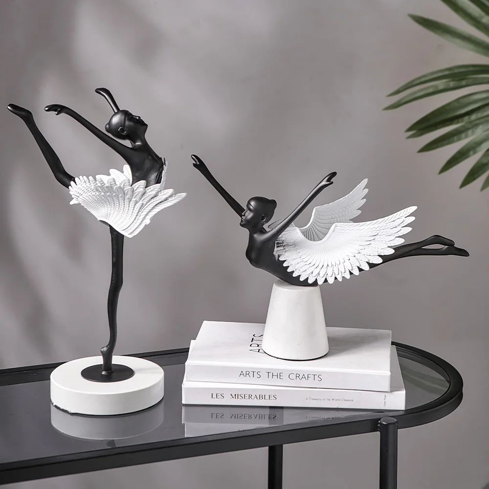 Modern Light Luxury Metal Girl Ballet Dancer Crafts Gift Figure Small Sculpture Living Room Home Decoration