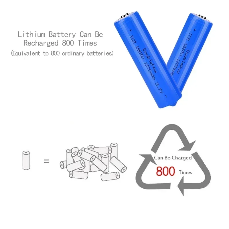 1200mah 18650 Lithium Battery With Charger 3.7V Li-ion Batteries For Electric Pointer Doorbell Flashlight Rechargeable Battery