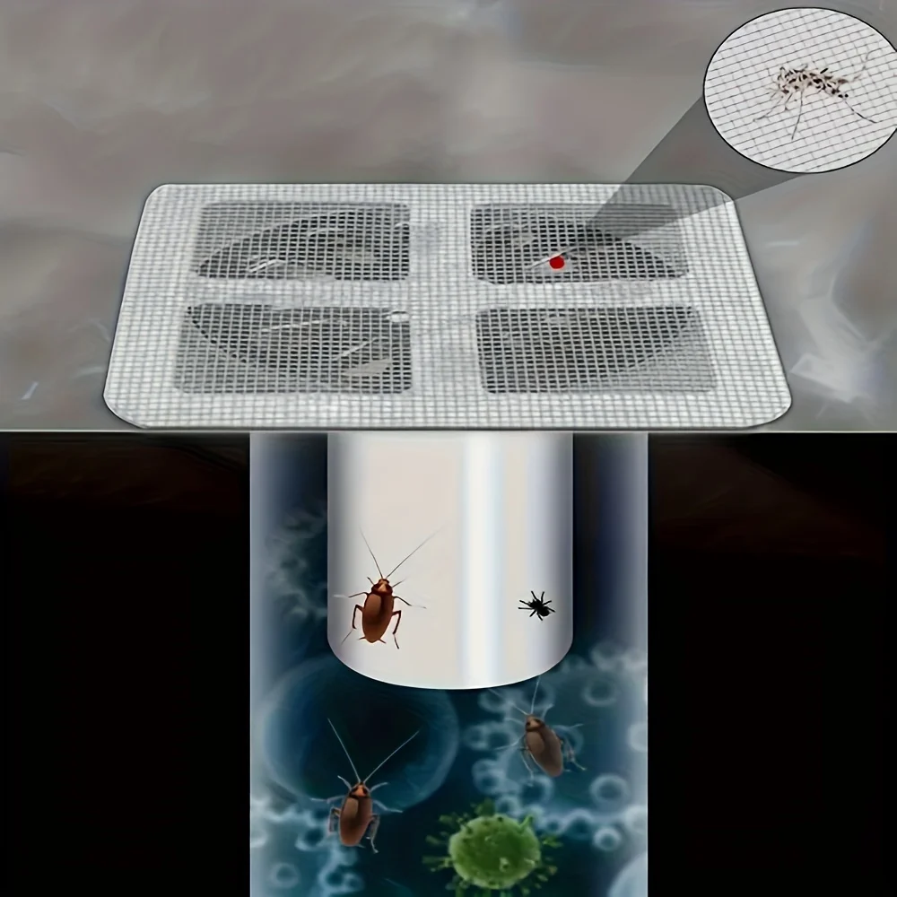 

6pcs/set Disposable Floor Drain Sticker Bathroom Hair Filter Stopper Shower Drain Cover Anti-blocking Kitchen Sink Strainers