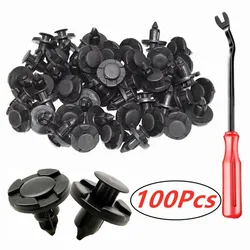 100Pcs 8mm Auto Fasteners Rivets Clips for Nissan Automotive Fastener Clips Body Push Retainer Bumper Trim Retainer Fastener Kit