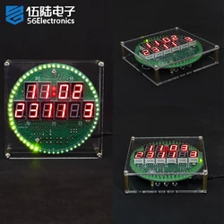 Kit DIY Elettronica Clock LED Rotary Calendar Electronic Clock Kit to Assembly and Solder Components Parts