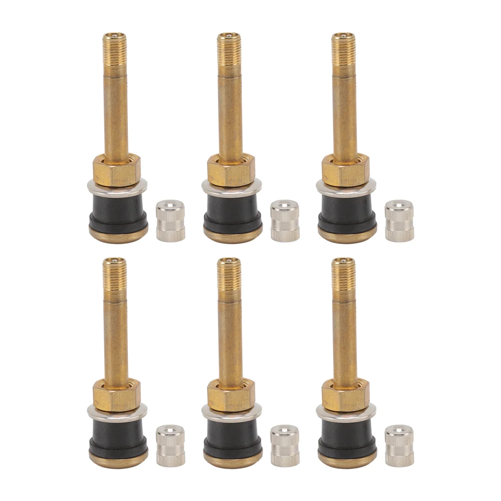 10 Pcs Valve Stems Straight Brass Heavy Duty Clamp in Tubeless Truck Tire Valve Core