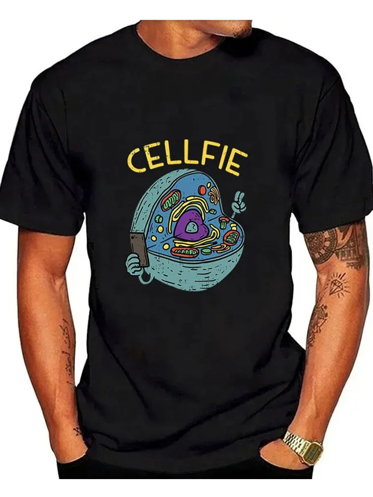 

Funny Science Biology Print T-shirts Comfortable Crew Neck Short Sleeve Men's Athletic Style Versatile 2025 Summer Men Tee Top