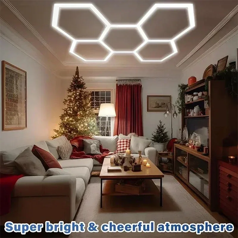 Honeycomb light, 110V three-color variable light, garage light, 220V film-applied waterproof car wash lamp, car beauty station