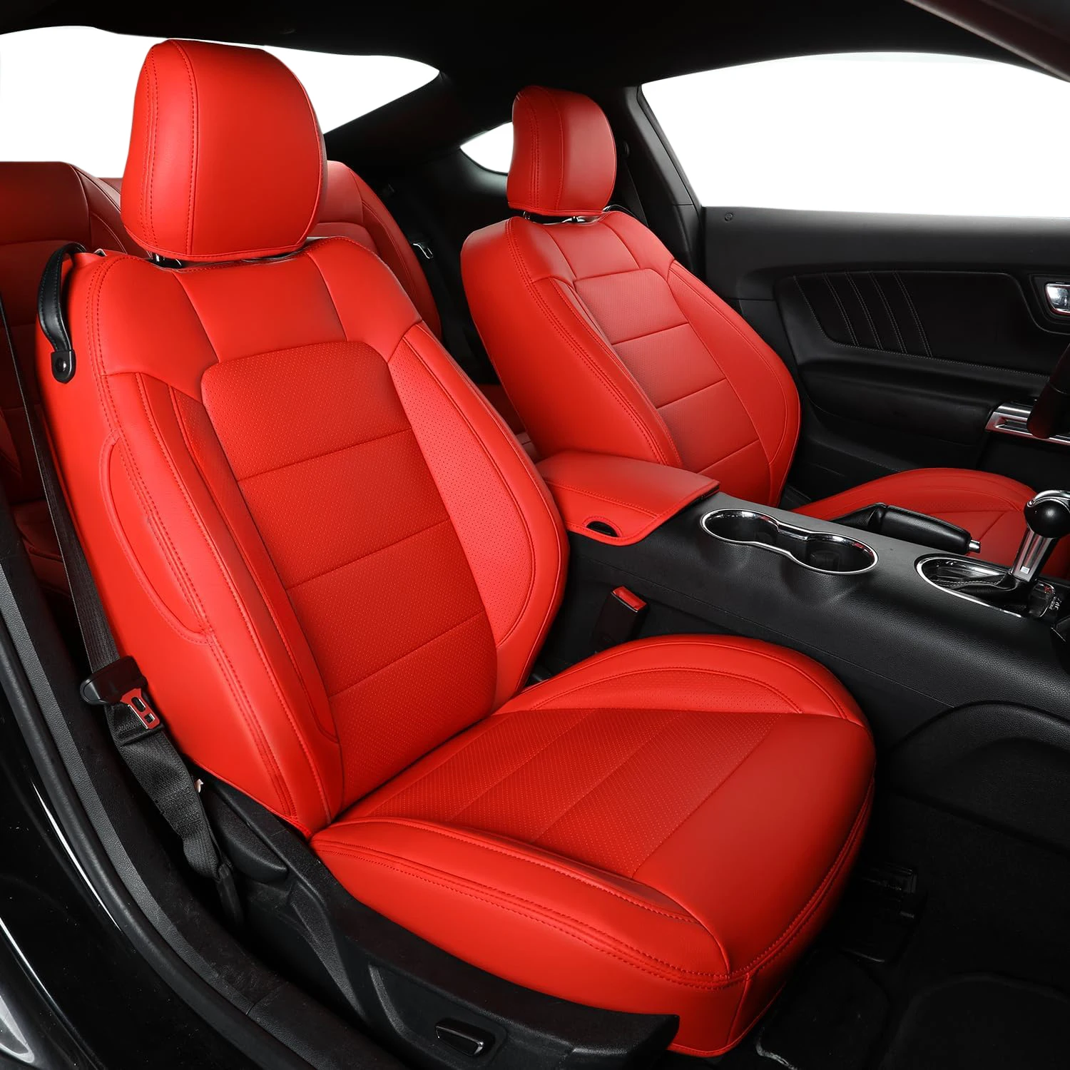 

Car Special Seat Covers For Ford Mustang Coupe Hardtop 2015 To 2024 Waterproof leather Cushion Seat protective Cover Car styling