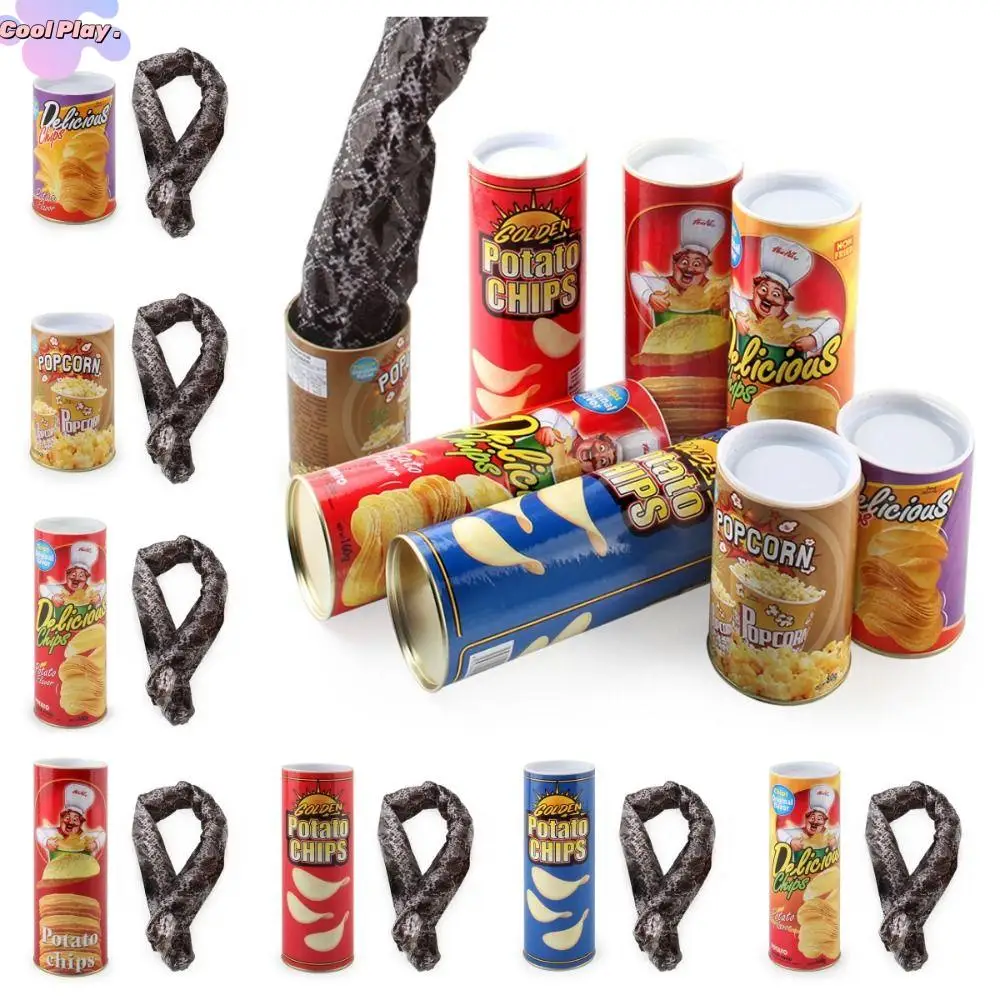 Spoof Jokes Reusable Fake Snake Toys Spring Snake Popcorn Can Potato Chip Can Toys Party Decoration Jump Magic Tricks