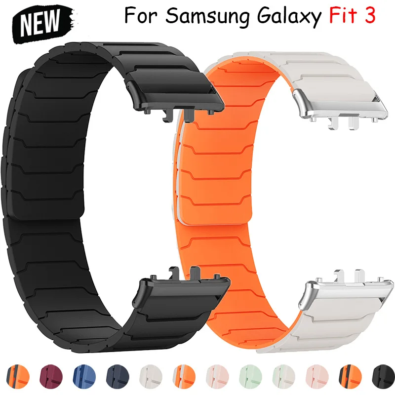 2025 Magnetarmband für Samsung Galaxy Fit 3, verstellbares Silikon-Uhrenarmband für Samsung Galaxy Fit 3 Smart-Armband