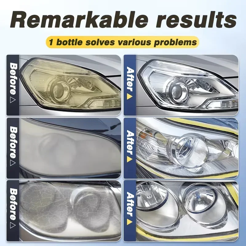 Car Headlight Restoration Spray Erase Yellow Oxidation Long Lasting Transparent Effect Cars Accessories