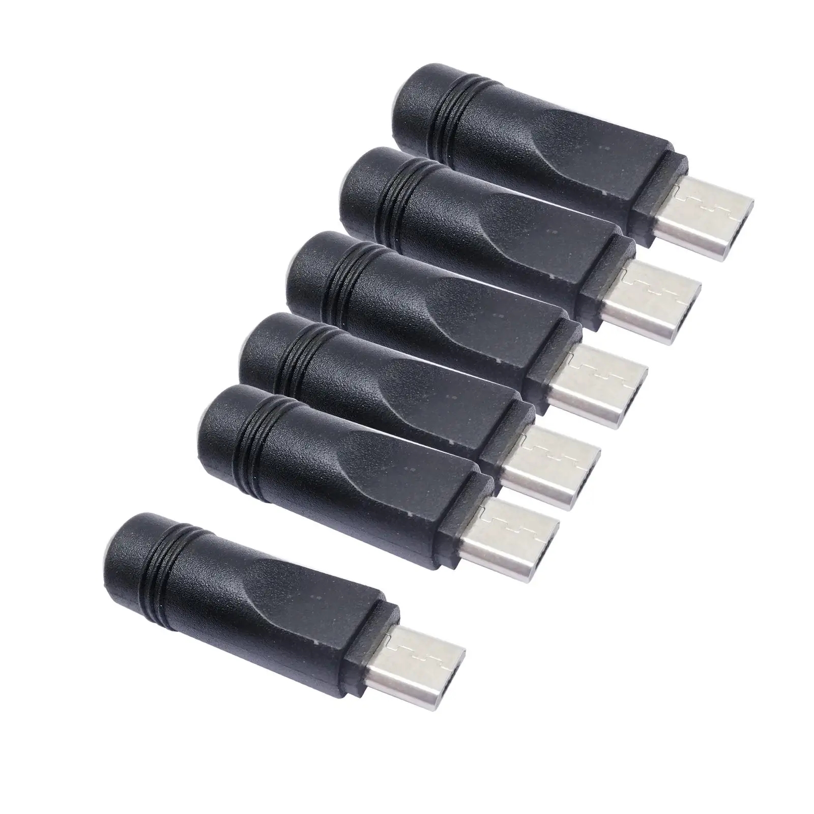 5x .5x2.1mm Female Socket to Micro USB Male Adapter Connector