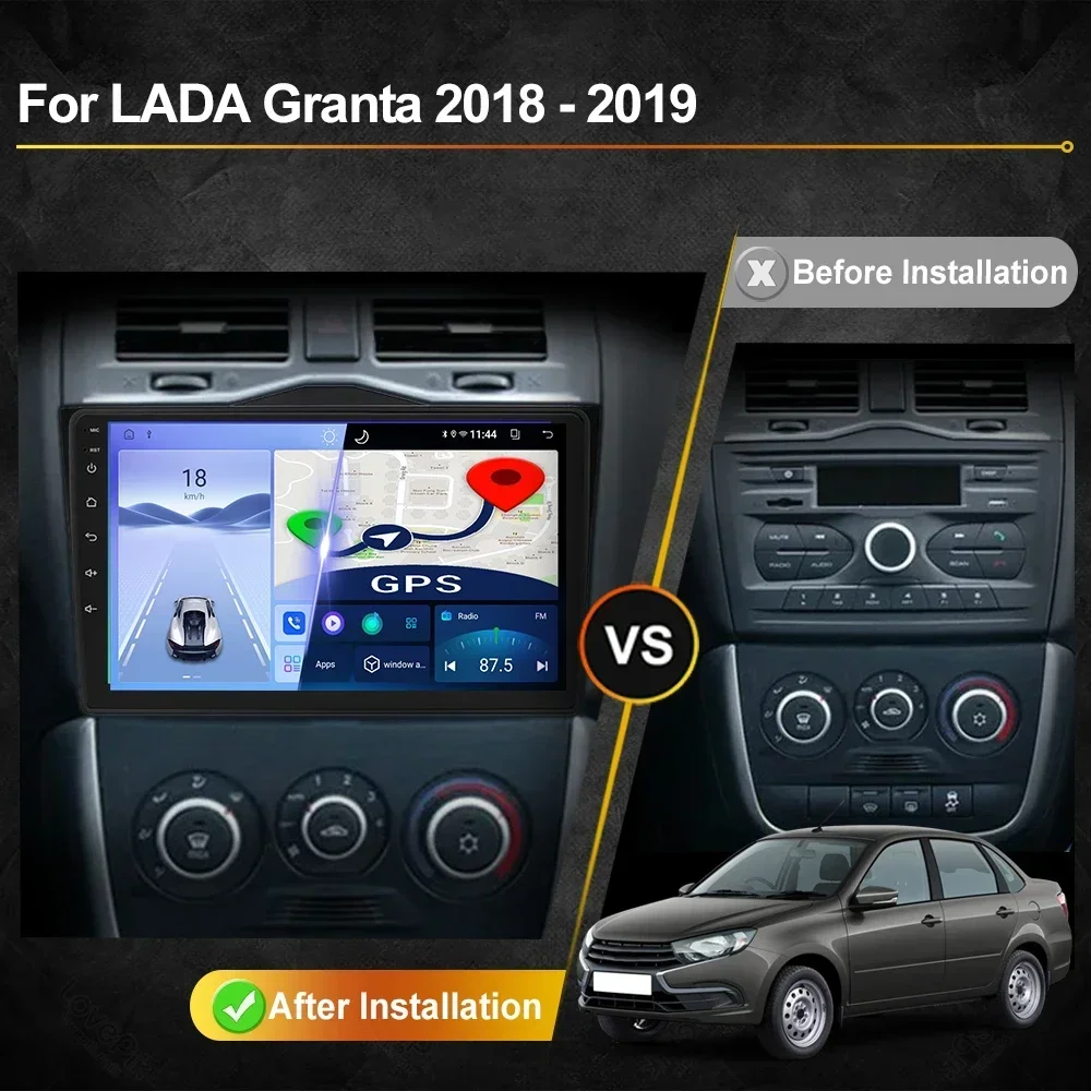 For LADA Granta Cross 2018 2019 Car Radio Android Automotive Multimedia Player GPS Navigation Carplay Touch Screen Auto Stereo