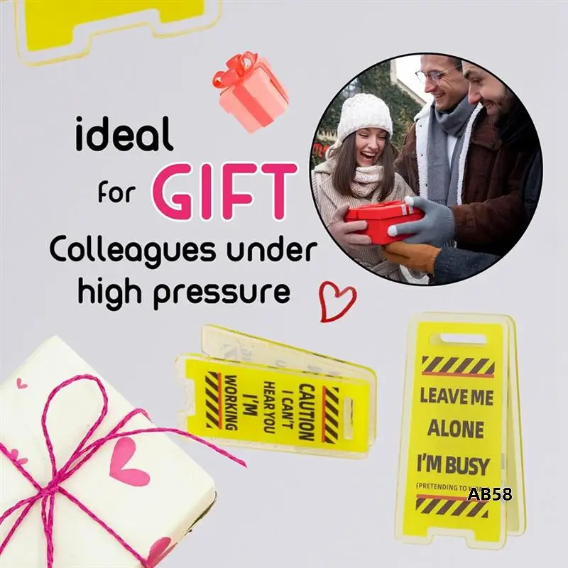 Funny Sticky Note Holder - 6 Pack Note Holder Clips, Overstimulated Desk Sign For Office, Hilarious Desk Signs