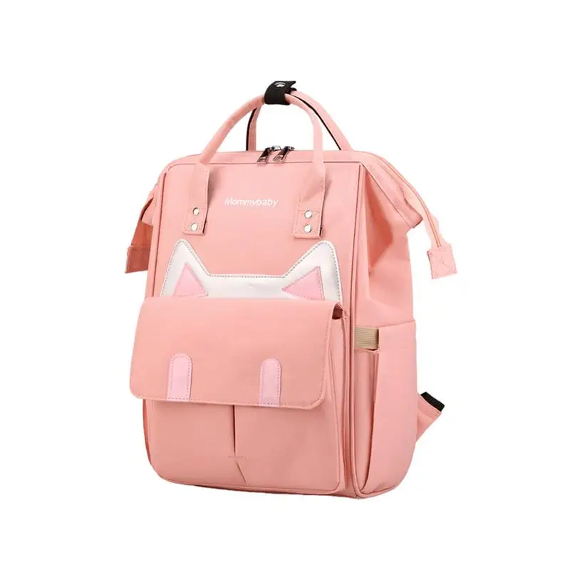 Diaper Bag Backpack Cat Ear Adjustable Mommy Backpack Multifunctional Diaper Backpack For Travel Portable Storage Bag For