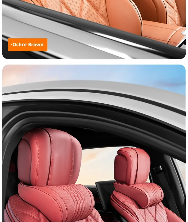 Auto-Kopfstützenkissen 2 Stück Nappaleder für Chery Tiggo 7 Tiggo 8 Tiggo 9 Tiggo 5x Omoda 5 Jaecoo 7 Auto-Innenausstattung Zubehör – Detail 17