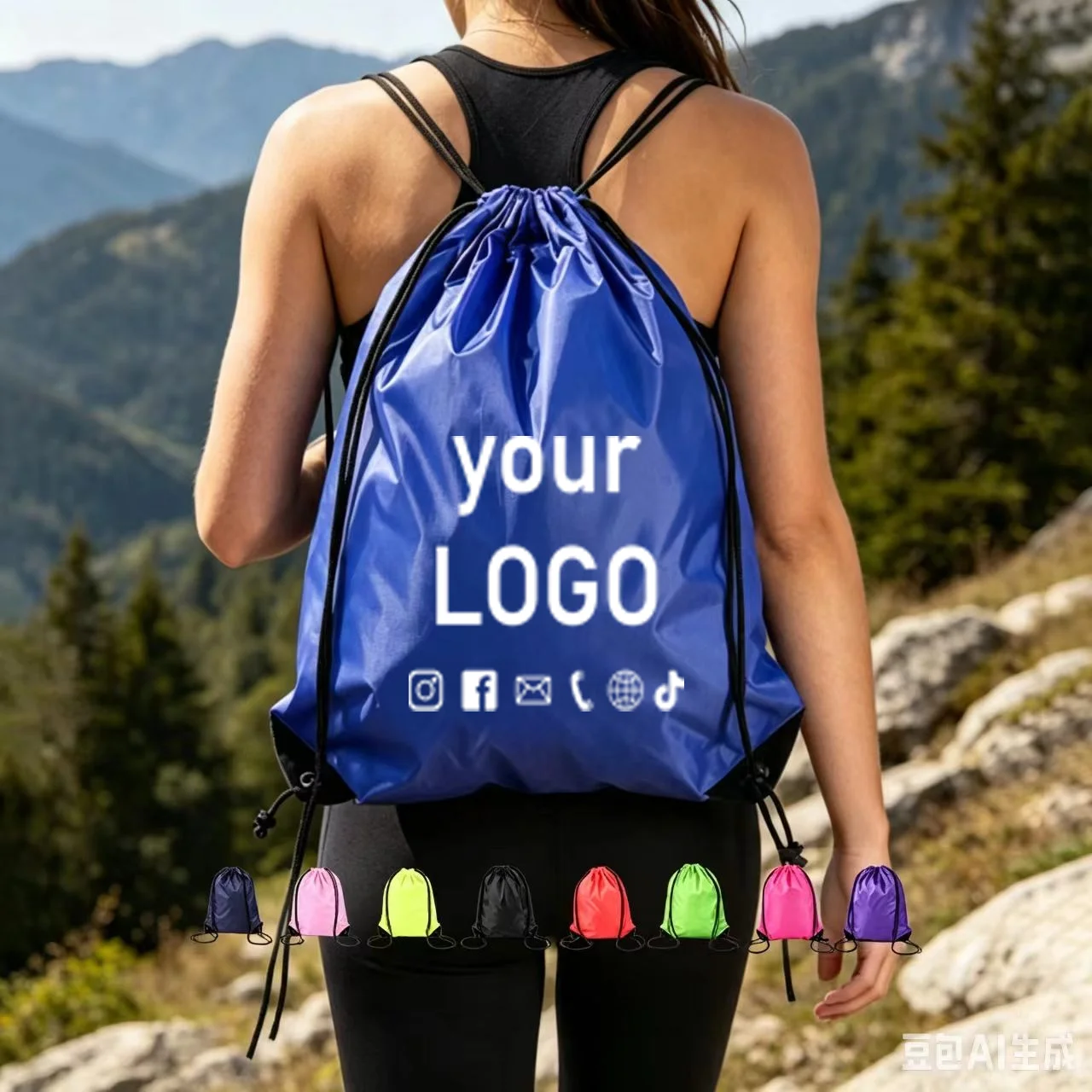 20 Fitness Drawstring Backpacks,Oxford Cloth Waterproof Cycling Backpacks,Marathoneventbags,Sports Bags,Customizablelogoprinting