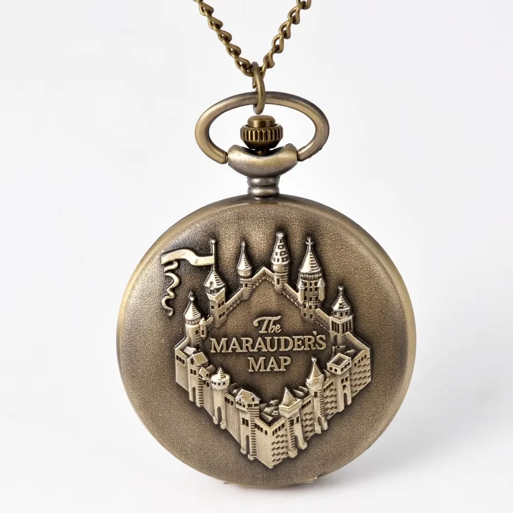 

8980 Bronze Steel Refining Wall Pocket Watch War Role Playing Boy Girl Gift Quartz Pocket Watch Chain