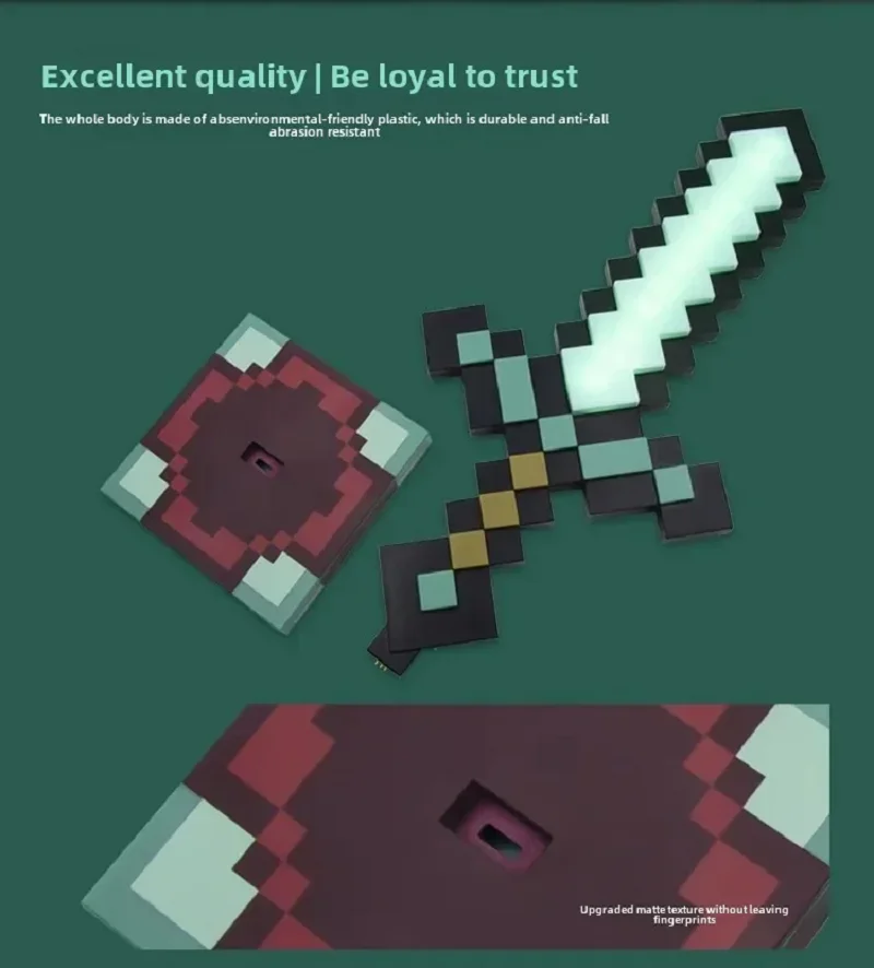 بكسل الفن Torch2025 العالم الجديد الماس السيف مضيئة مجوهرات اللون تغيير السيف SteamOre لعبة اكسسوارات هدية نموذج لمبة مكتب #6