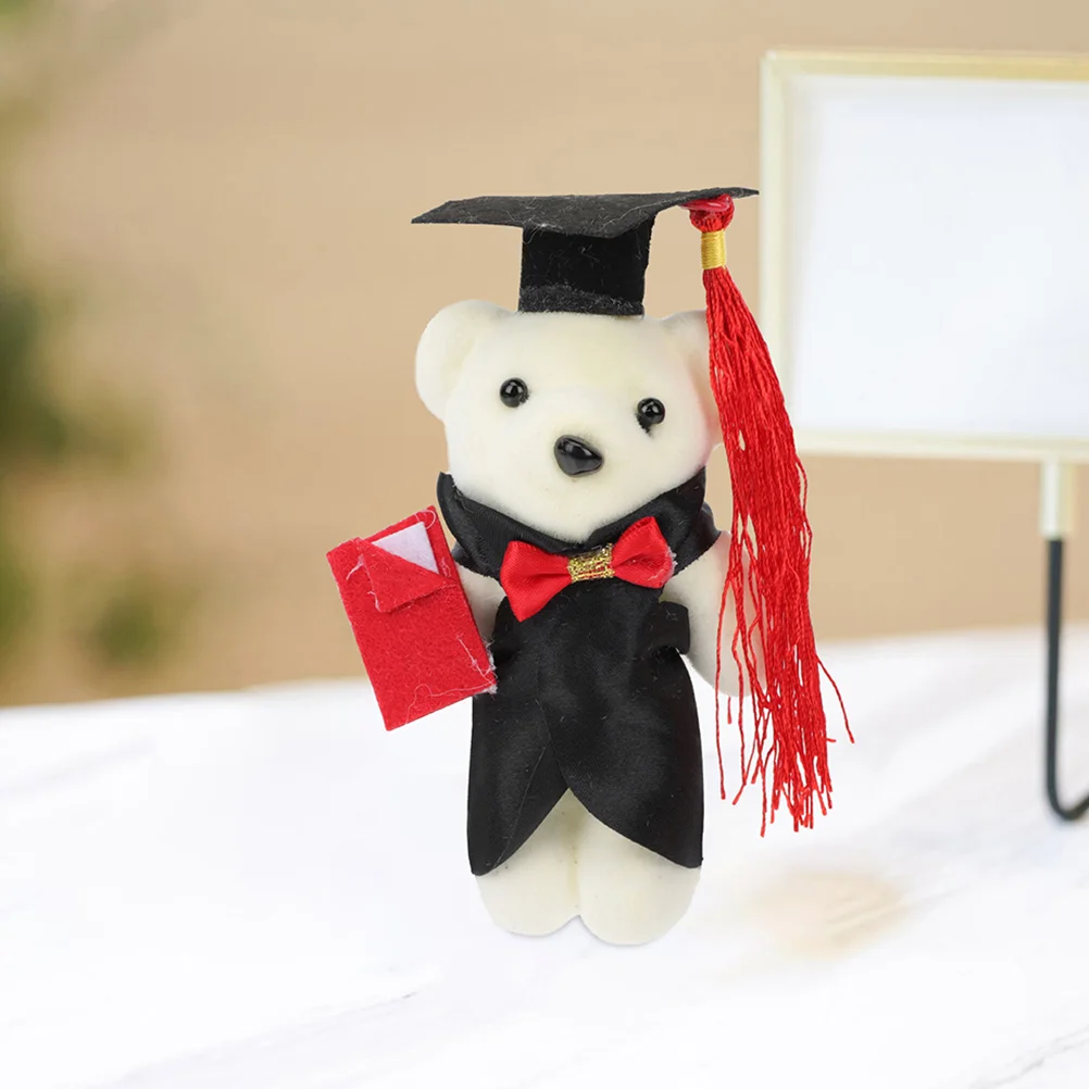 9 Pcs Graduation Season Dr Bear Toy Present Delicate Soft Fluffy Plush Gift Plastic Bears