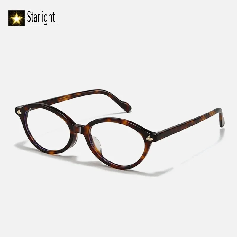 

Овальная черепаховая ацетатная оправа для очков, женская модная оправа для чтения по рецепту, литературная оправа для очков, женская женская близорукость для 146 мм