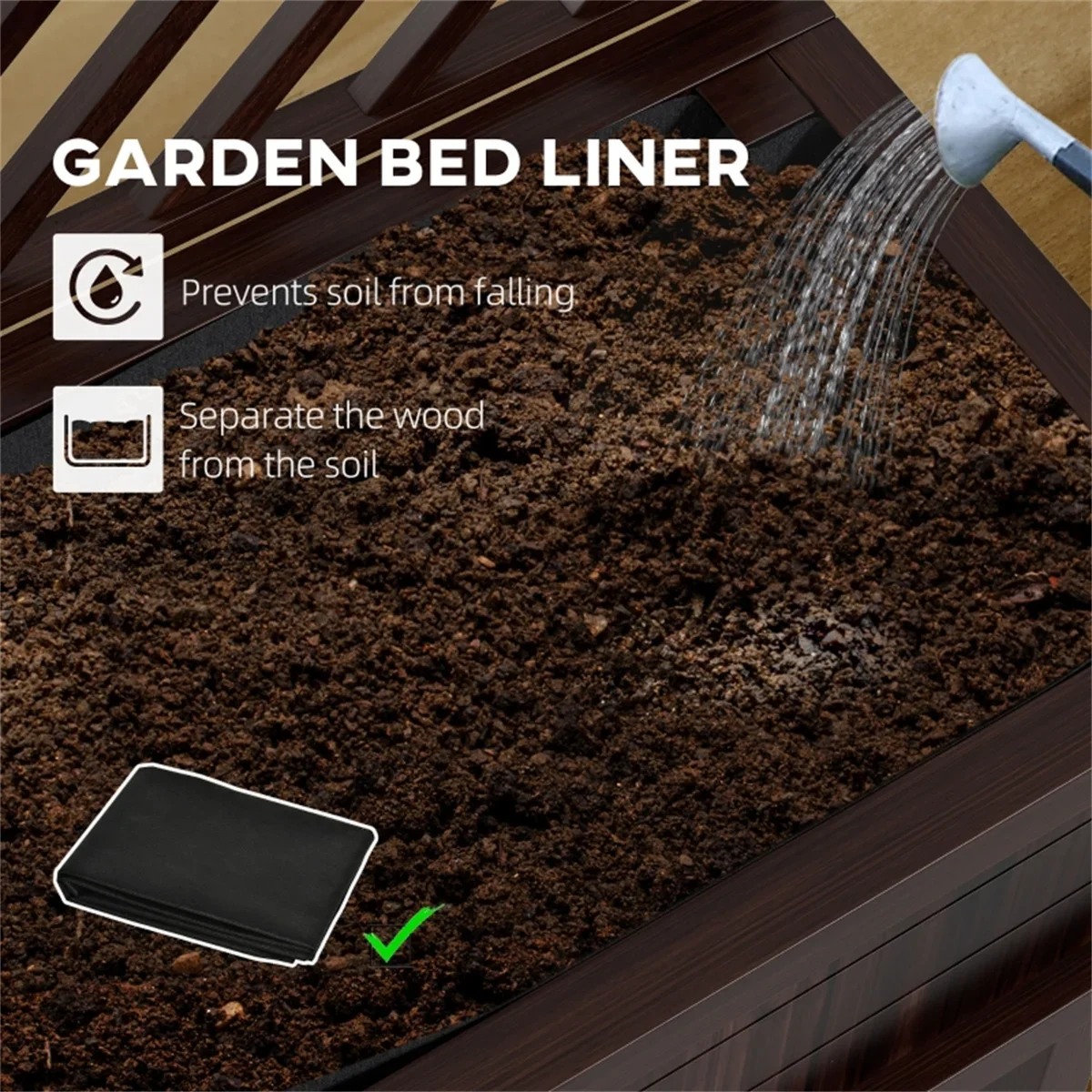 4 قطعة في الهواء الطلق خشبية أثار صندوق زراعة عدة مرتفعة حديقة سرير للنباتات الزهور الخضروات الفواكه DIY بها بنفسك أثار سرير حديقة #6