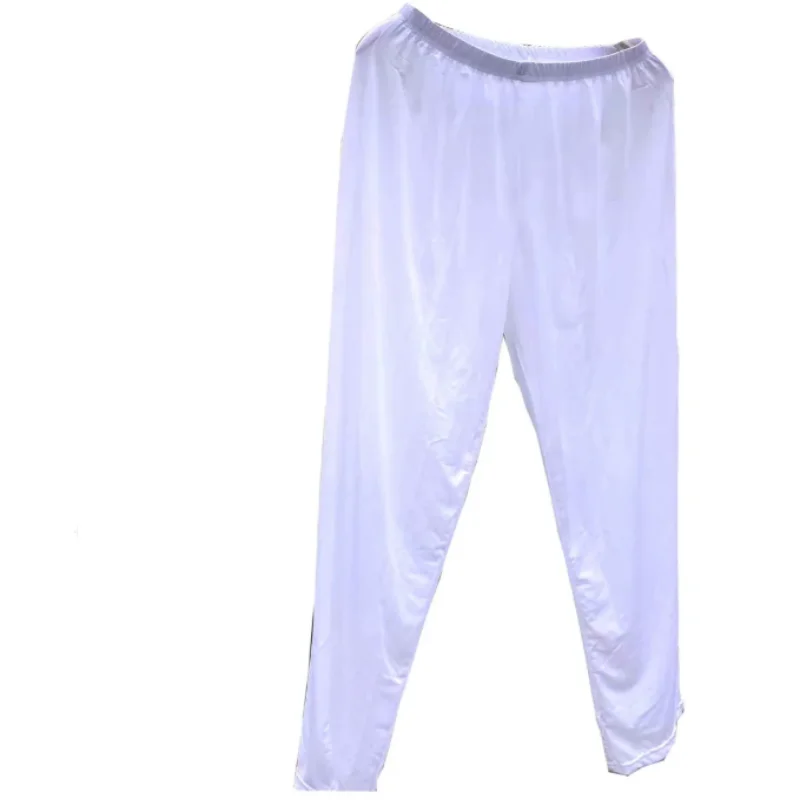 

Белые ультратонкие прозрачные мужские спортивные штаны из ледяного шелка для фитнеса и бега, свободные мягкие тренировочные брюки для бега, повседневные брюки, подарок Sissy BF