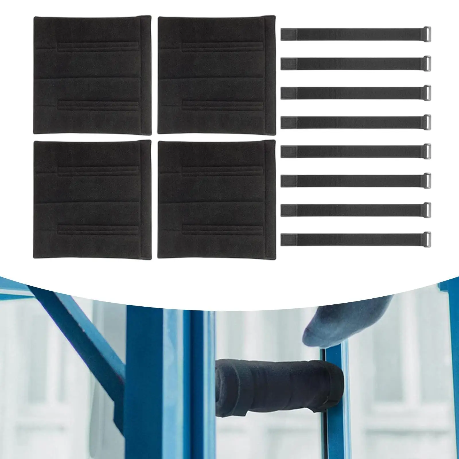 4x Bunk Bed Ladder Pads Ladder Covers for Stair Safe with 8 Adjustable Straps Step Pads for Climbing, Loft Bed, Armrest