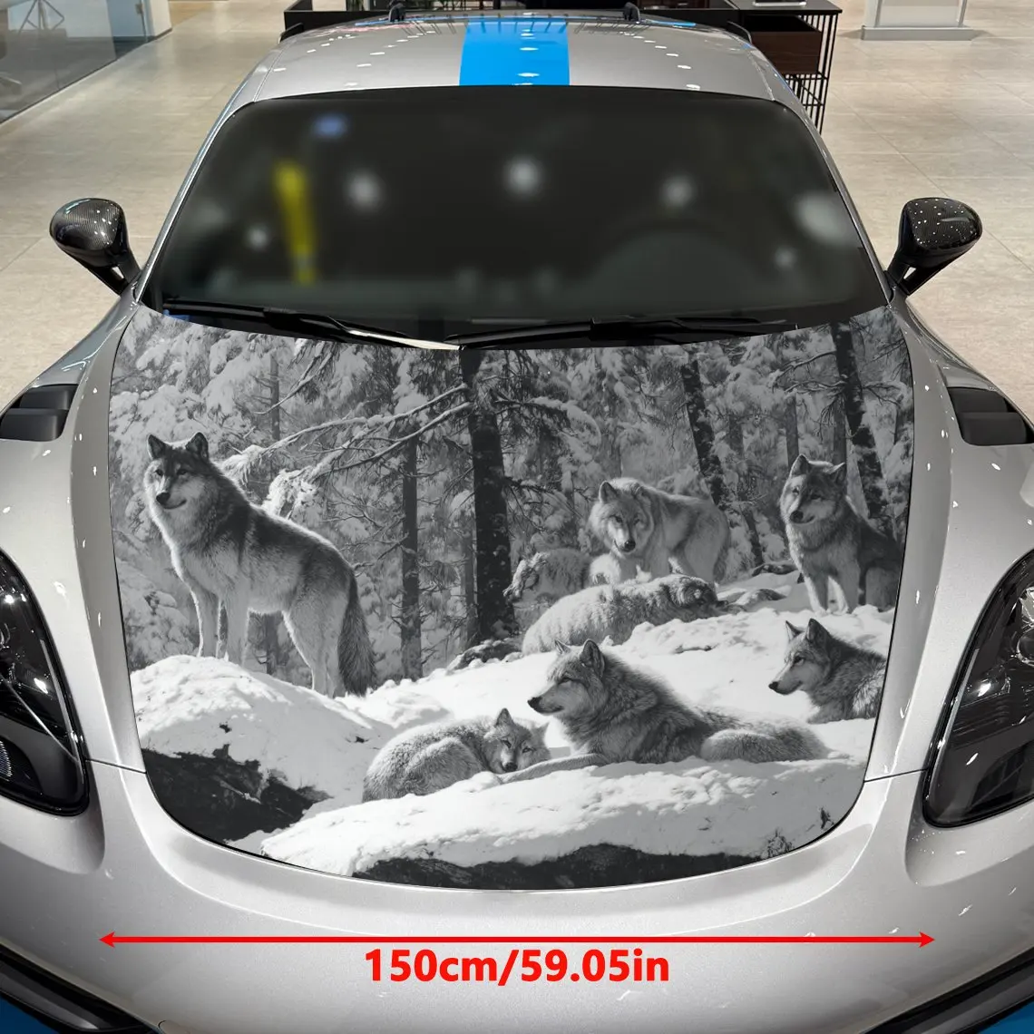 Rock Wolf Pack Car Hood Stickers, Fashion Modified Car Decorative Film Paper, Self-adhesive Wear-resistant Stickers, Stunning De