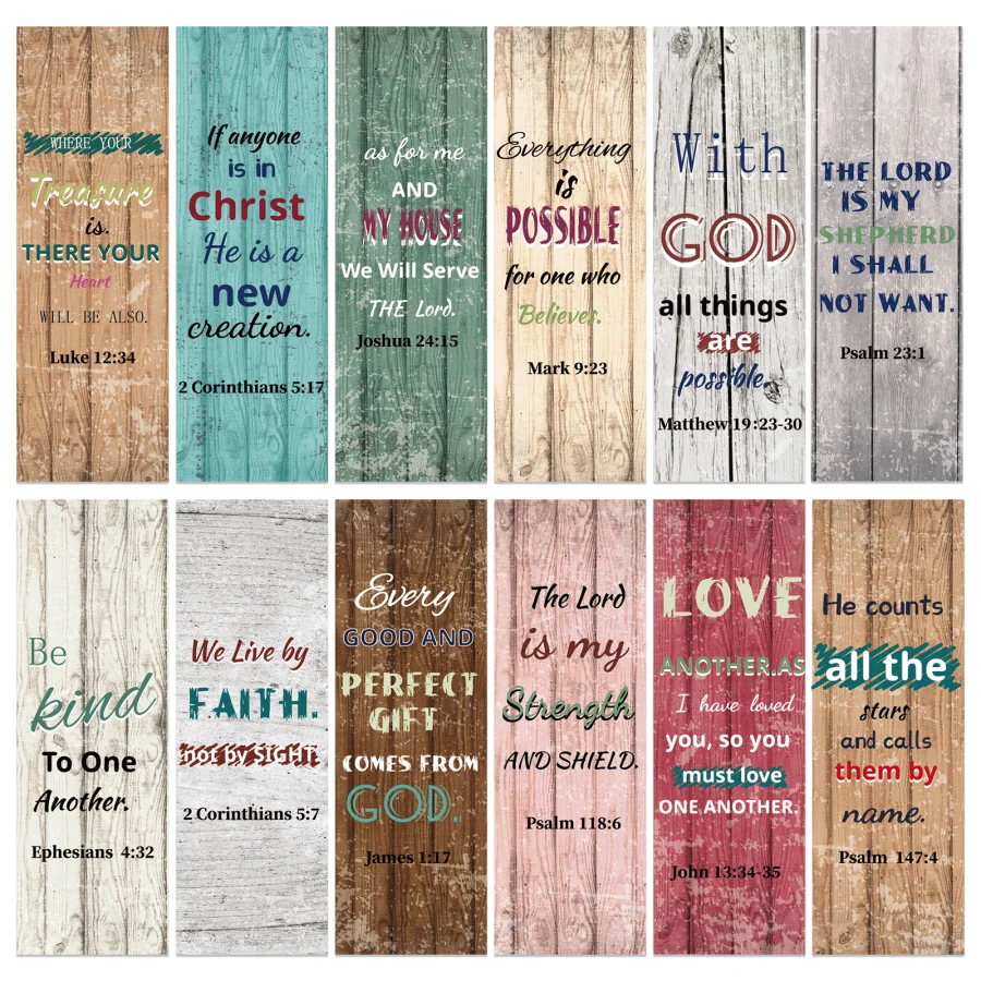 24 Pcs Christian Scripture Bookmarks Bible Verse Bookmarks Bulk Inspirational Book Mark Positive Faith Bookmarks