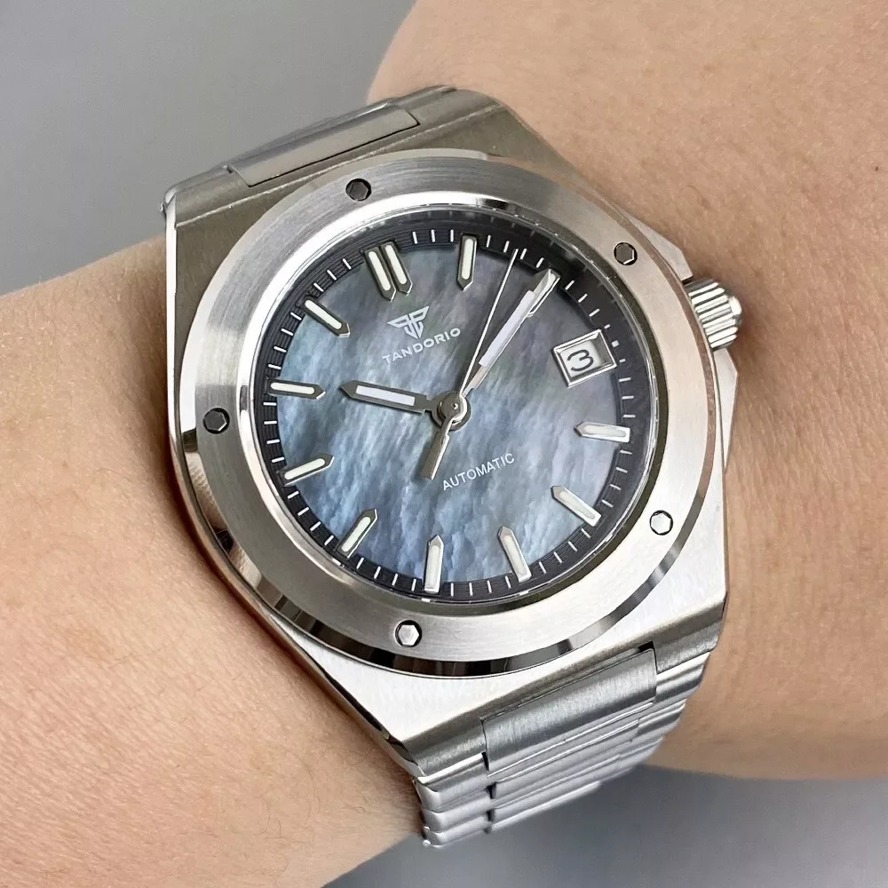 

Tandorio New Mother of Pearl Business Engineer NH35A 40 мм с сапфировым стеклом 100 м водонепроницаемые роскошные мужские механические наручные часы