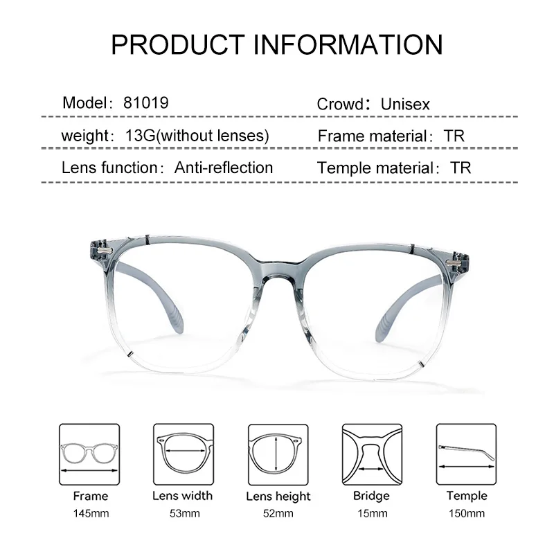 EYORA большая оправа TR90 квадратные очки для чтения очки для близорукости дальнозоркость анти-синий луч прогрессивные фотохромные очки линзы