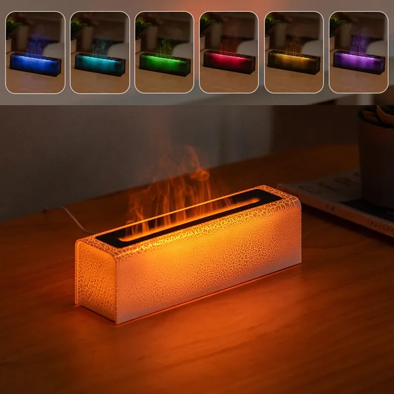 

Portable 7 Colors Lava Aroma Diffuser Scent Ultrasonicr Essential Oil Diffuser 150ml Fire Flame Air Humidifier for Home Office