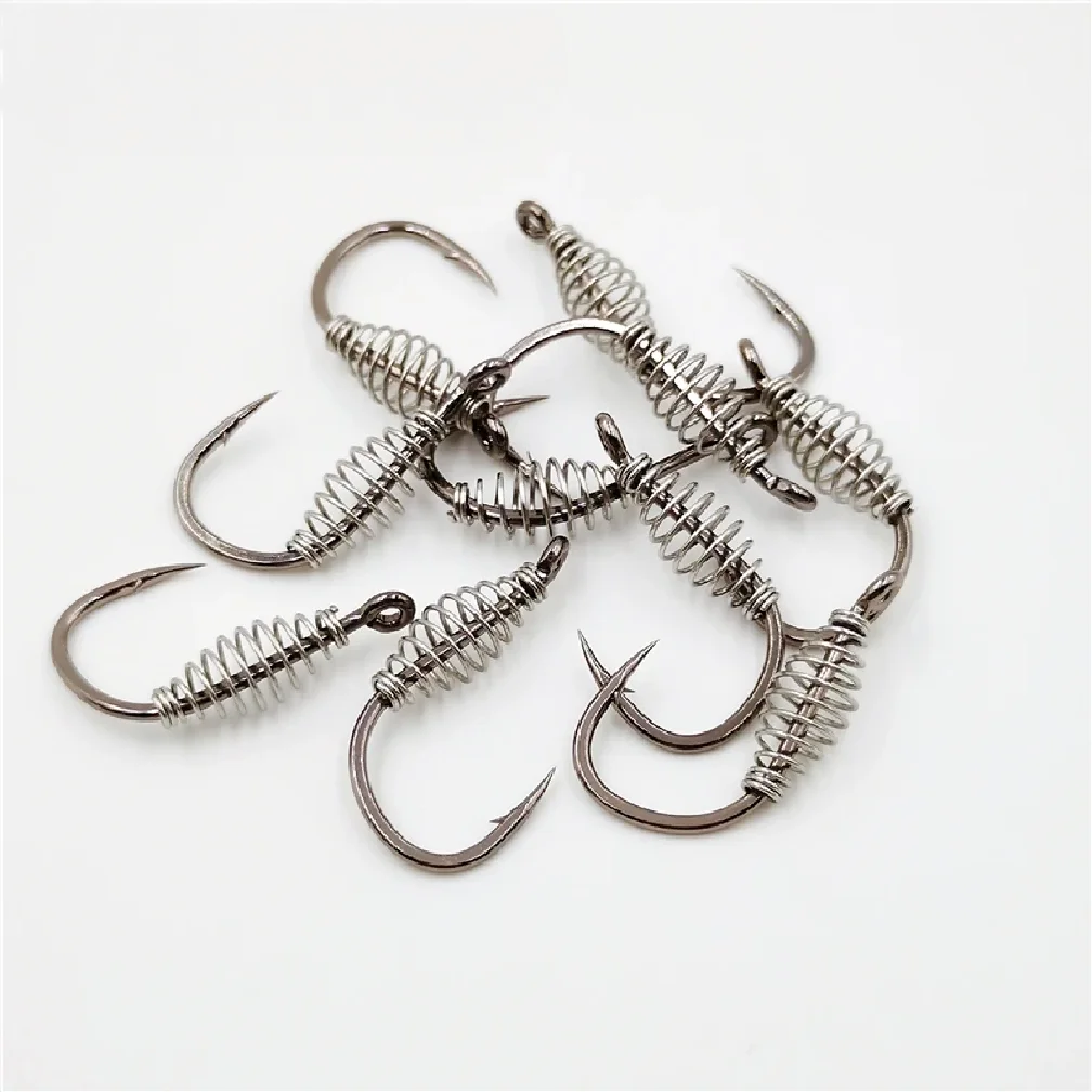 

10pcs/lot 3#-13# High Carbon Steel Spring Fish Hook Barbed Swivel Carp Explosion Hooks Jig Fly Fishing Hook Fishing Accessories