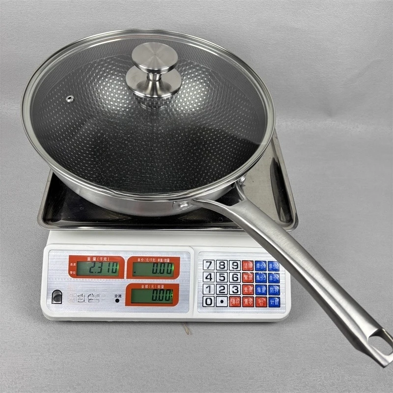 SUS316، مقلاة غير لاصقة بنمط كريستال على شكل قرص العسل مع غطاء