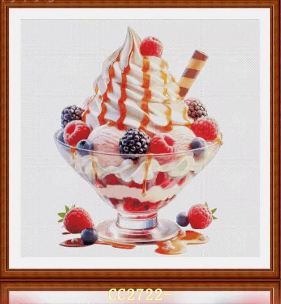 

CC2722 ice cream14CT 16CT Cross Stitch Embroidery DIY Printed Kits Needlework Set Home Decor Crafts New 84 Colors