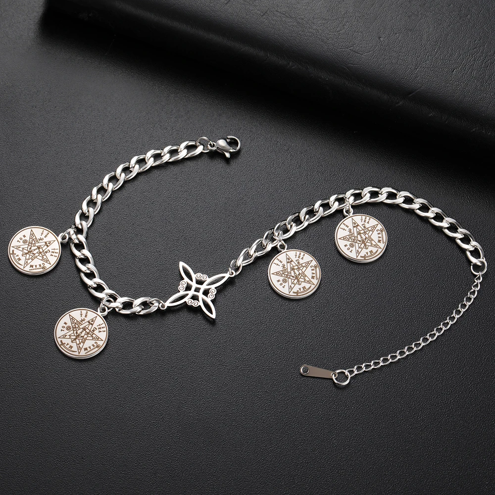 Dawapara Hexenknoten Tetragrammaton Armband Celtics Schutz Hexerei Knoten Figaro Kettenarmbänder Edelstahl Schmuck – Detail 14